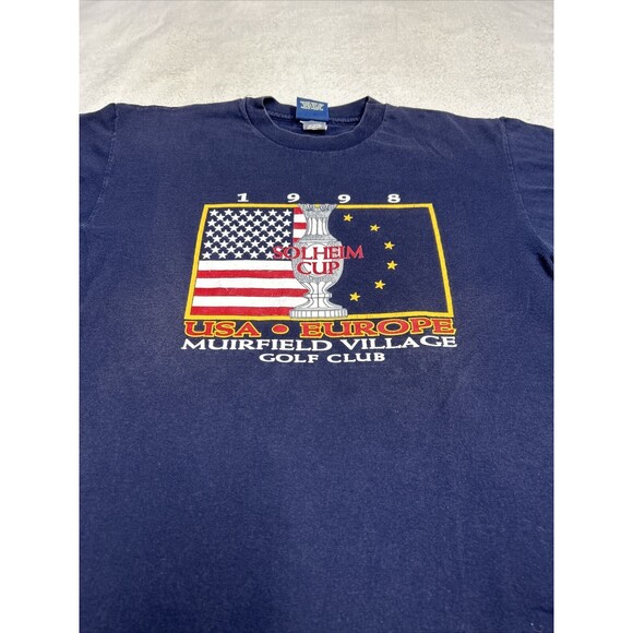 Vintage Golf Solheim Cup 1998 T Shirt Blue Single Stitch Men's Size Large - Picture 2 of 9